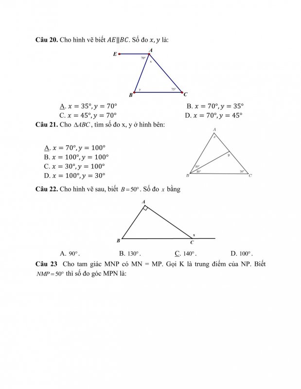 Đề kiểm tra cuối học kỳ 1 môn Toán lớp 7 Trường THCS Thạch Thán năm 2021 - 2022-04