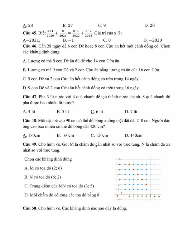Đề kiểm tra cuối học kỳ 1 môn Toán lớp 7 Trường THCS Thạch Thán năm 2021 - 2022-08
