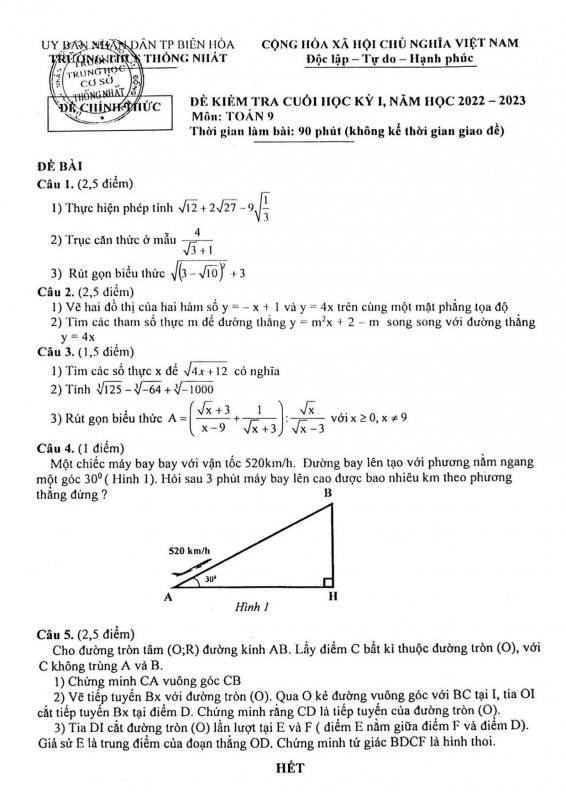 de-cuoi-hoc-ky-1-toan-9-nam-2022-2023-truong-thcs-thong-nhat-dong-nai-1